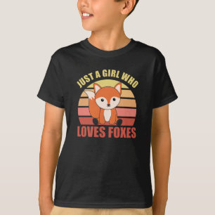 Just A Girl Who Loves Foxes Cute Animals For Girls T-Shirt
