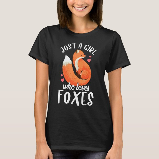 Just A Girl Who Loves Foxes Cute Fox For Girls Kid T-Shirt (Front)