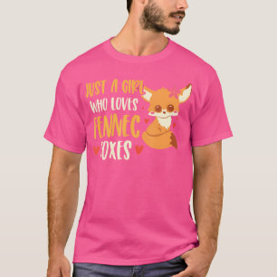Just A Girl Who Loves Foxes Cute Heart Fennec Fox T-Shirt
