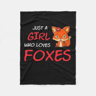 Just A Girl Who Loves Foxes Fleece Blanket