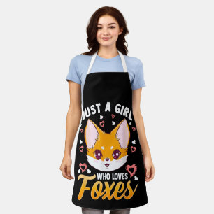 Just A Girl Who Loves Foxes Kids Girls Cute Fox Gi Apron