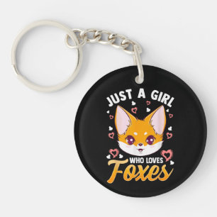Just A Girl Who Loves Foxes Kids Girls Cute Fox Gi Key Ring