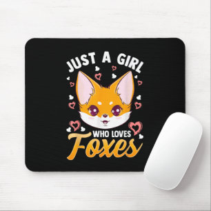 Just A Girl Who Loves Foxes Kids Girls Cute Fox Gi Mouse Mat