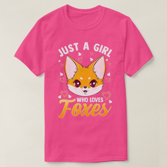 Just A Girl Who Loves Foxes Kids Girls Cute Fox Gi T-Shirt (Design Front)