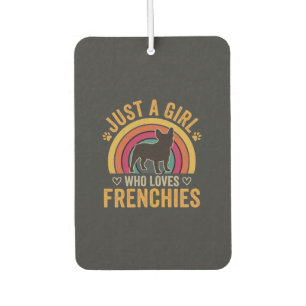 Just A Girl Who Loves Frenchies Retro Dog_1 Car Air Freshener