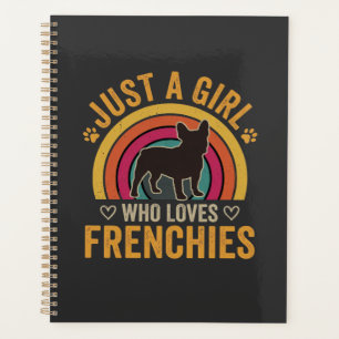 Just A Girl Who Loves Frenchies Retro Dog_1 Planner