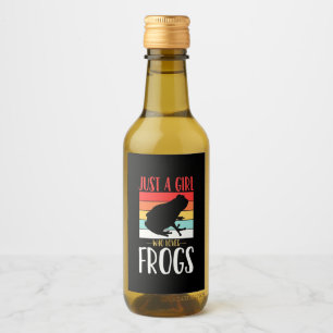 Just A Girl Who Loves Frog Wine Label
