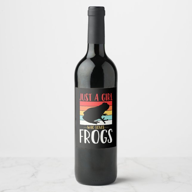 Just A Girl Who Loves Frog Wine Label (Front)