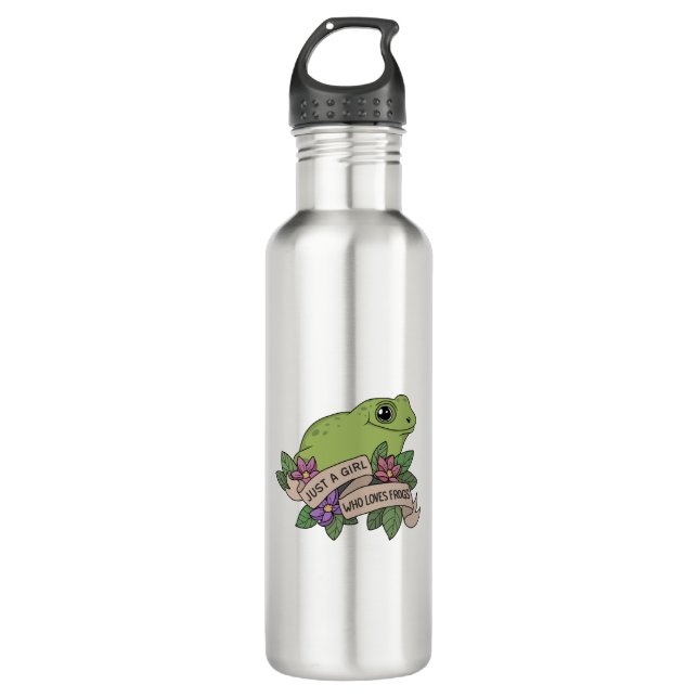 Just A Girl Who Loves Frogs 710 Ml Water Bottle (Front)