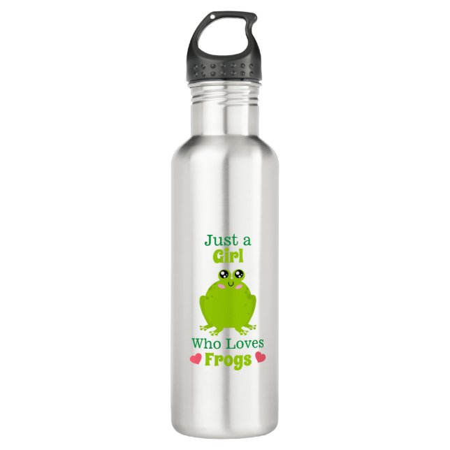 Just A Girl Who Loves Frogs 710 Ml Water Bottle (Front)