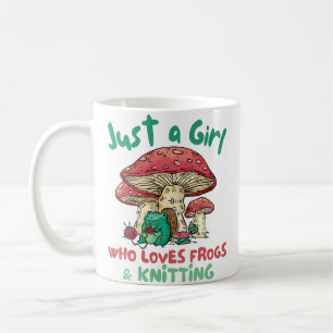 Just A Girl Who Loves Frogs And Knitting Cottageco Coffee Mug