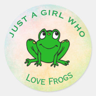 Just a Girl Who Loves Frogs   Classic Round Sticker