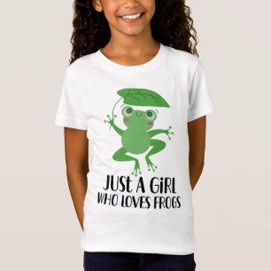 Just A Girl Who Loves Frogs Cute Frog Costume Kids T-Shirt
