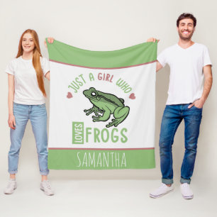 Just a girl who loves frogs Frog lover gifts Fleece Blanket