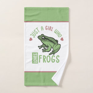 Just a girl who loves frogs Frog lover gifts Hand Towel