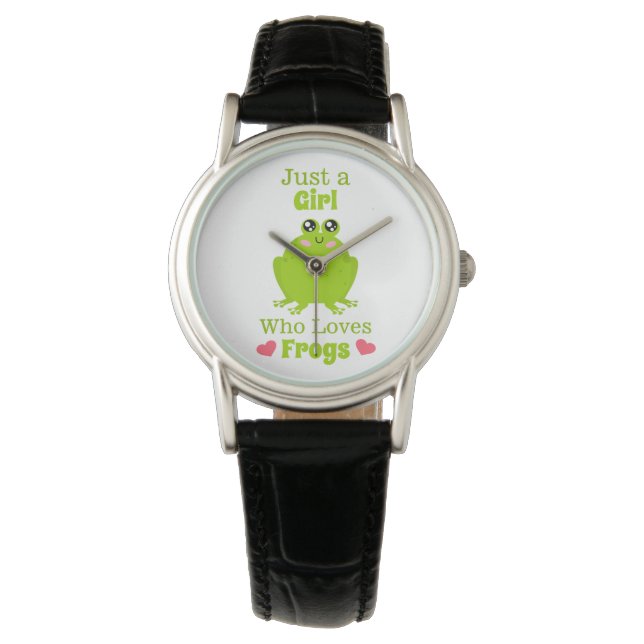 Just A Girl Who Loves Frogs Frog Lover Watch (Front)