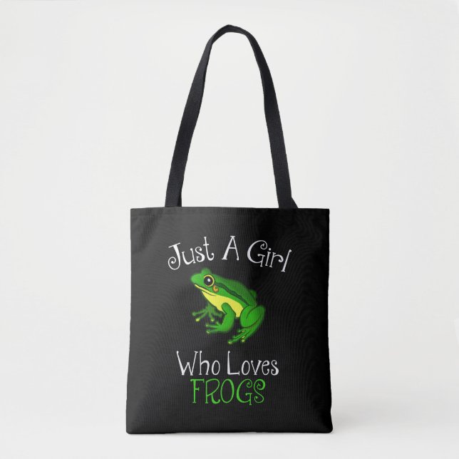 Just A Girl Who Loves Frogs Funny Frog Lover Tote Bag (Front)