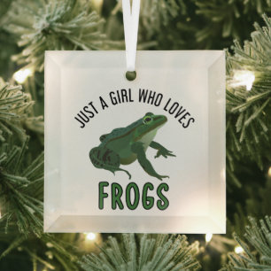Just a girl who loves Frogs Glass Tree Decoration