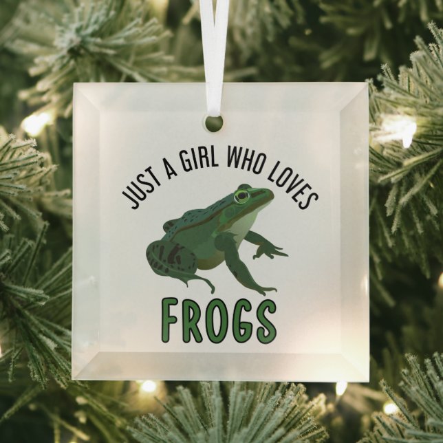 Just a girl who loves Frogs Glass Tree Decoration (Insitu)