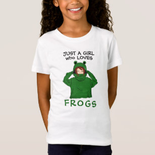 Just a Girl who Loves Frogs Green Frog  T-Shirt