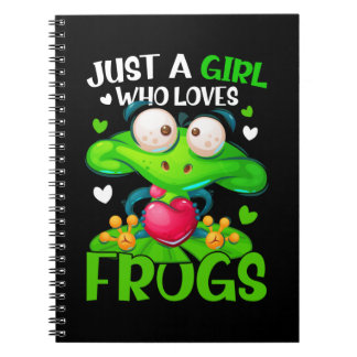 Just A Girl Who Loves Frogs Kids Girls Frog Notebook