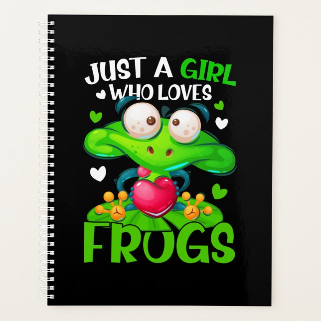 Just A Girl Who Loves Frogs Kids Girls  Planner (Front)