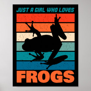 Just A Girl Who Loves Frogs - Retro Animal Poster