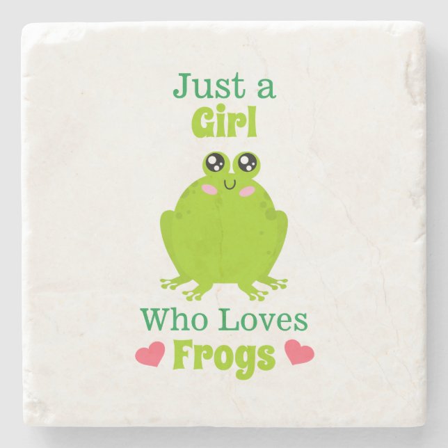 Just A Girl Who Loves Frogs Stone Coaster (Front)