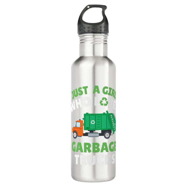 Just A Girl Who Loves Garbage Trucks 710 Ml Water Bottle (Front)