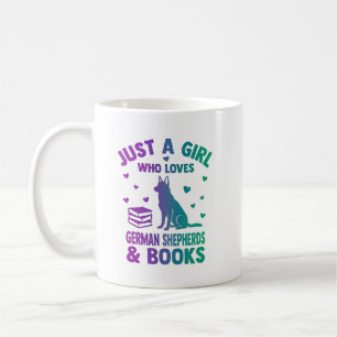 Just a girl who loves german shepherds and books, coffee mug