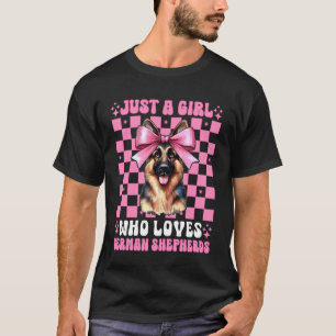 Just A Girl Who Loves German Shepherds Dog Pink Co T-Shirt