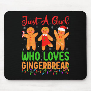 Just A Girl Who Loves Gingerbread Cookie Christmas Mouse Mat