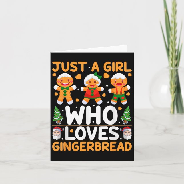 Just A Girl Who Loves Gingerbread Man Christmas Gi Card (Front)