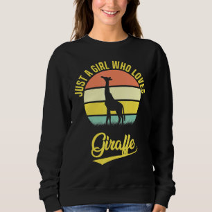 Just A Girl Who Loves Giraffe Vintage Retro Sweatshirt