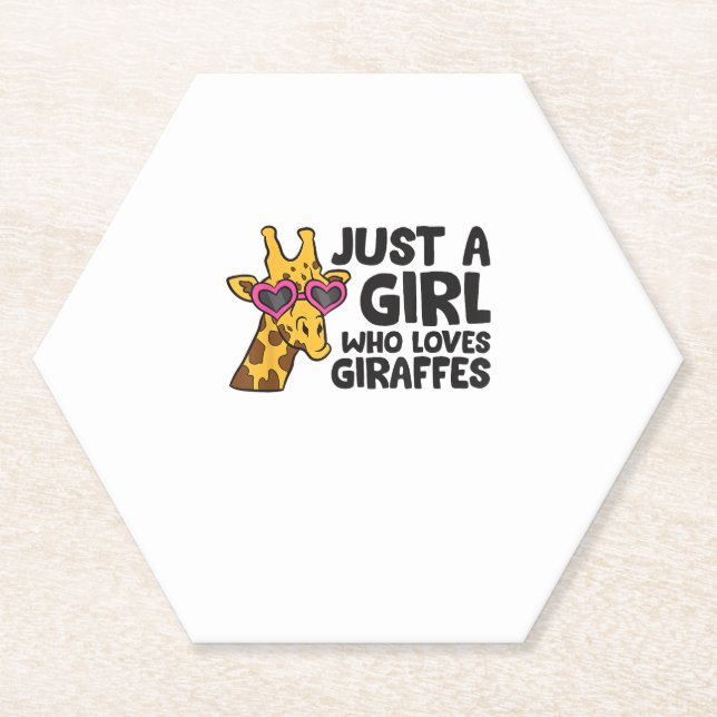 Just a Girl Who Loves Giraffes _3 Paper Coaster (Front)