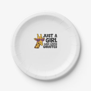Just a Girl Who Loves Giraffes _3 Paper Plate
