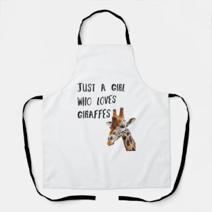 Just A Girl Who Loves Giraffes Cute Animal Giraffe Apron