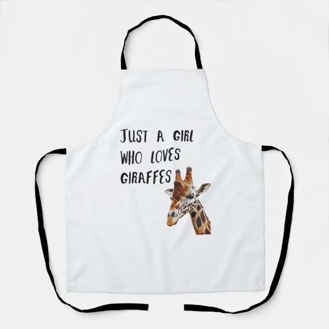 Just A Girl Who Loves Giraffes Cute Animal Giraffe Apron (Front)