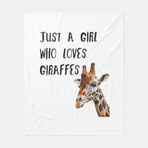 Just A Girl Who Loves Giraffes Cute Animal Giraffe Fleece Blanket