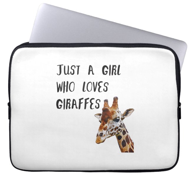 Just A Girl Who Loves Giraffes Cute Animal Giraffe Laptop Sleeve (Front)