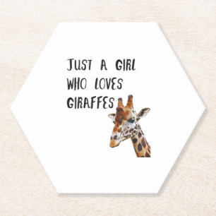 Just A Girl Who Loves Giraffes Cute Animal Giraffe Paper Coaster
