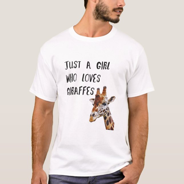 Just A Girl Who Loves Giraffes Cute Animal Giraffe T-Shirt (Front)