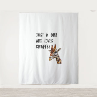 Just A Girl Who Loves Giraffes Cute Animal Giraffe Tapestry