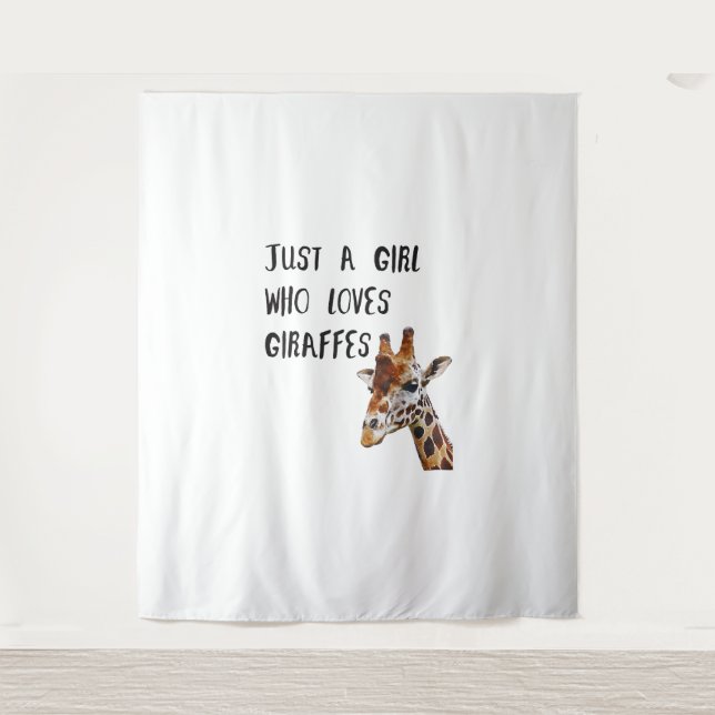 Just A Girl Who Loves Giraffes Cute Animal Giraffe Tapestry (Front)