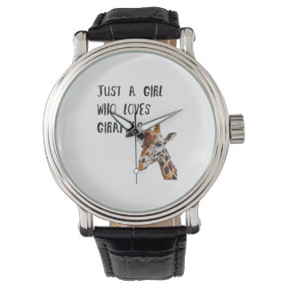 Just A Girl Who Loves Giraffes Cute Animal Giraffe Watch