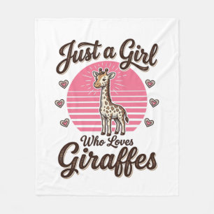 Just a Girl Who Loves Giraffes Vintage Shirt Desig Fleece Blanket