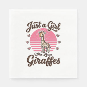 Just a Girl Who Loves Giraffes Vintage Shirt Desig Napkin