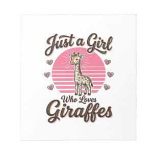 Just a Girl Who Loves Giraffes Vintage Shirt Desig Notepad