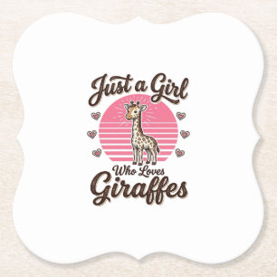 Just a Girl Who Loves Giraffes Vintage Shirt Desig Paper Coaster