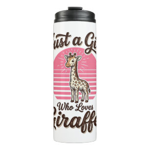 Just a Girl Who Loves Giraffes Vintage Shirt Desig Thermal Tumbler